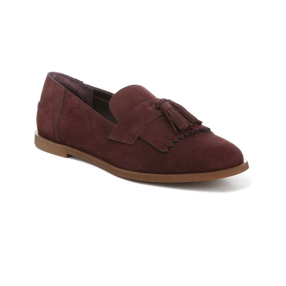 Franco Sarto Jolie Tassel Loafer in Burgundy Suede 6M